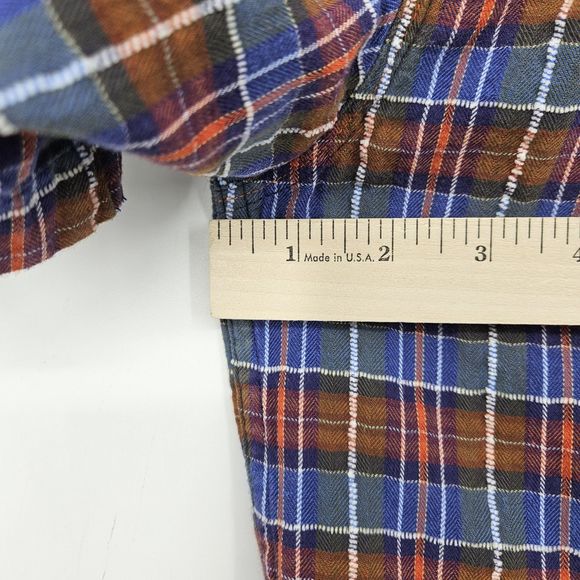 Carbon 2 Cobalt Shirt Mens Medium Button Up Short Sleeve Preppy Plaid Blue Red - Picture 7 of 10